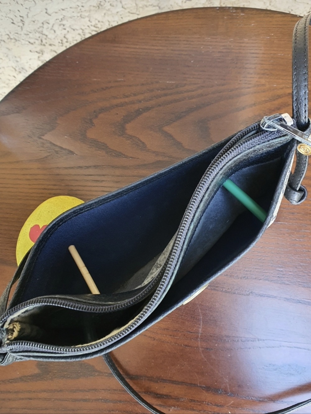 Gucci GG Supreme Monogram Coated Canvas Leather Blue Navy Shoulder/Crossbody Bag - Picture 7 of 15